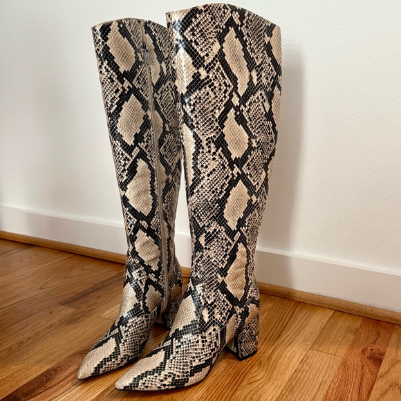 NWB Marc Fisher Retie2 Over-the-Knee Snake Print Boots – 7M – NEW With Box - Picture 2 of 9